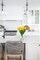 Artificial Tulips Flowers in Glass Vase - 6 Pcs Faux Flowers in Vase with Faux Water 12.5" Fake Tulips Bouquet Floral Arrangement Centerpiece for Dining Table Home Wedding Office Decor, Yellow